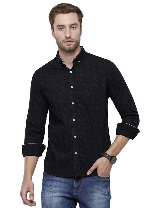 black cotton blend casual shirt - 19871444 - Very Small Image - 1