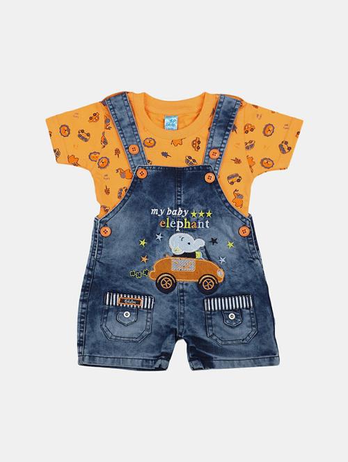 elephant stone wash denim dungaree set - 19872497 - Very Small Image - 1