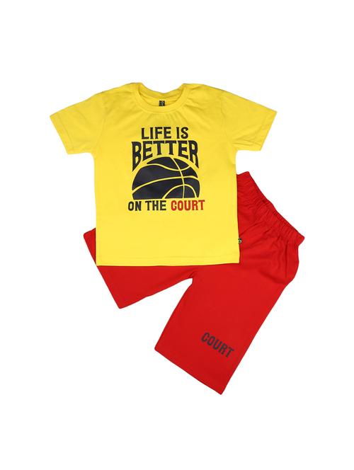 kids cotton short twin set - 19872622 - Very Small Image - 1