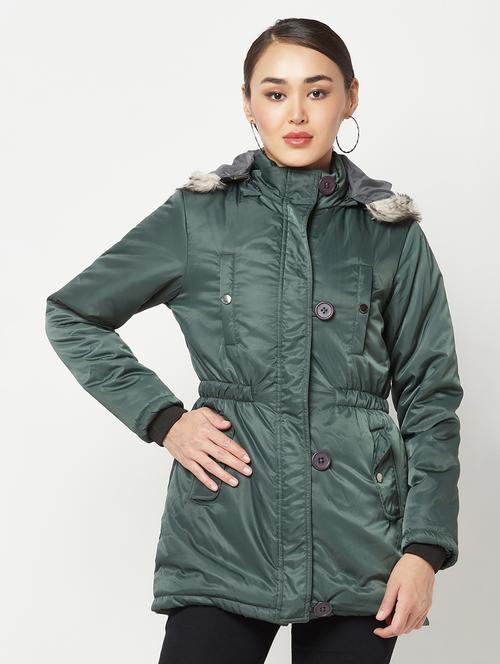 green solid polyester jacket - 19872895 - Very Small Image - 1