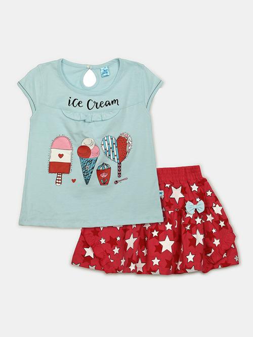 girls printed skirt top set - 19873027 - Very Small Image - 1