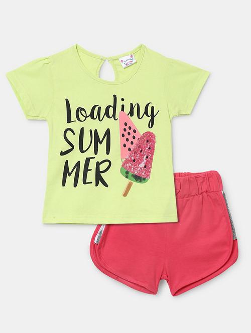 girls printed shorts set - 19873064 - Very Small Image - 1