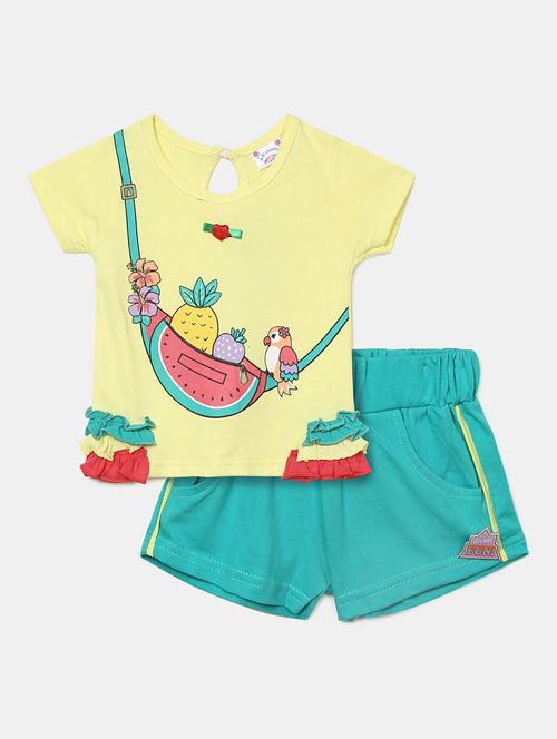 girls printed shorts set - 19873065 - Very Small Image - 1