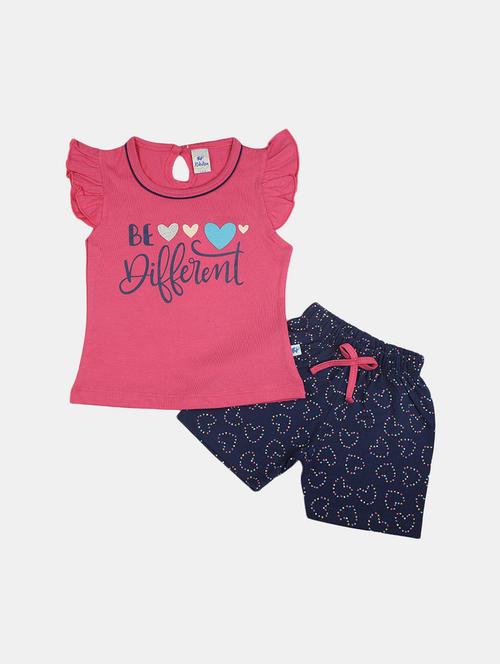 girls printed t shirt and shorts set - 19873259 - Very Small Image - 1