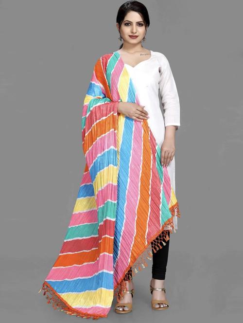 multi colored color blocked dupatta - 19874064 - Very Small Image - 1