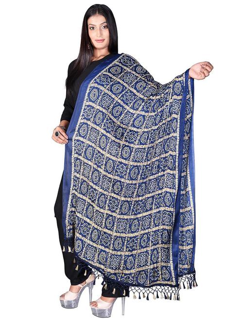 blue bandhani dupatta - 19874231 - Very Small Image - 1