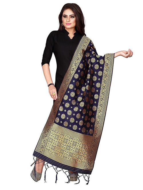self design woven dupatta - 19874428 - Very Small Image - 1