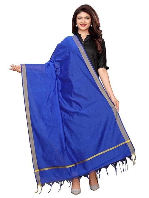 blue cotton blend dupatta - 19874452 - Very Small Image - 1
