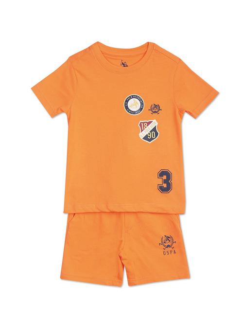 orange printed t shirt & short set - 19874667 - Very Small Image - 1