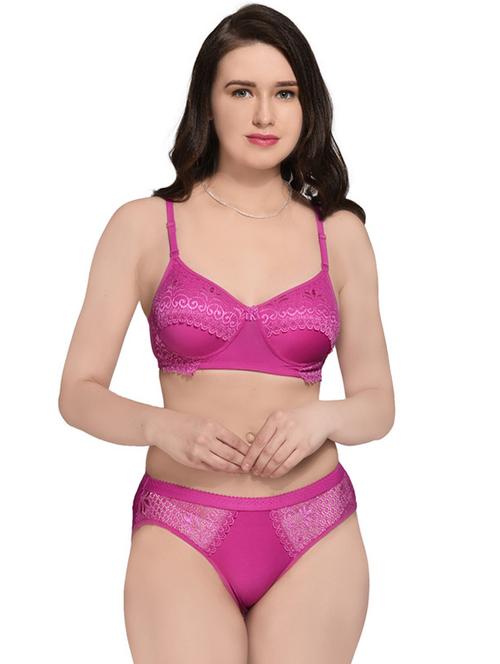 pink lycra bras and panty set - 19874771 - Very Small Image - 1