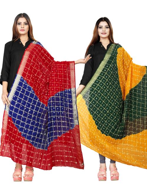 bandhani print dupatta combo - 19875148 - Very Small Image - 1