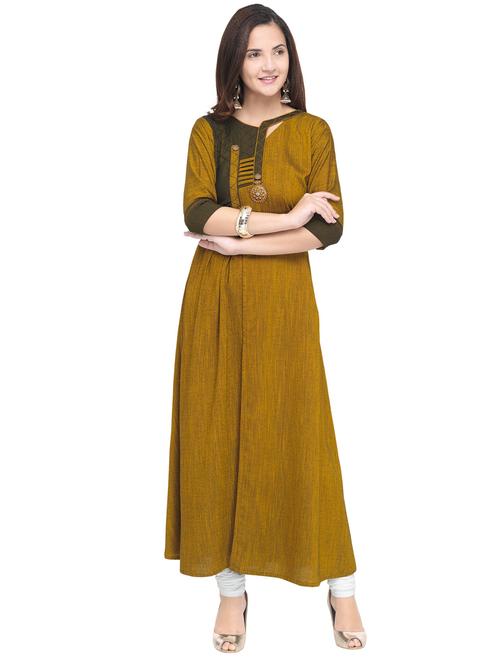 self design front slit kurta - 19875212 - Very Small Image - 1