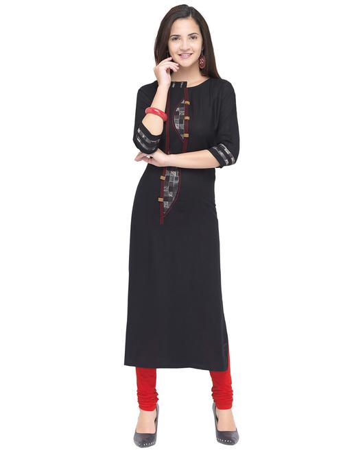 women cotton blend straight kurta - 19875220 - Very Small Image - 1