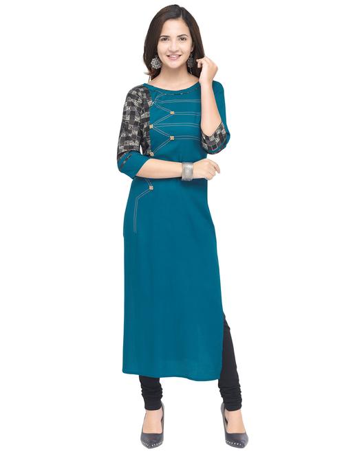 women cotton blend straight kurta - 19875221 - Very Small Image - 1