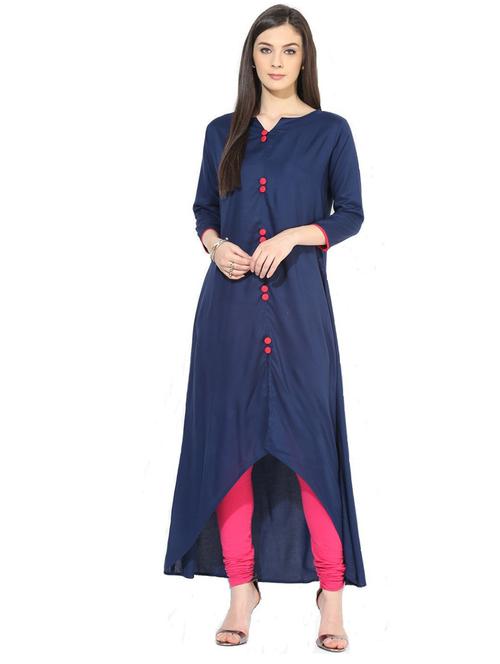solid high-low kurta - 19875254 - Very Small Image - 1