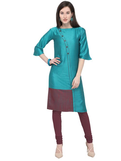 multi colored viscose straight kurta - 19875290 - Very Small Image - 1