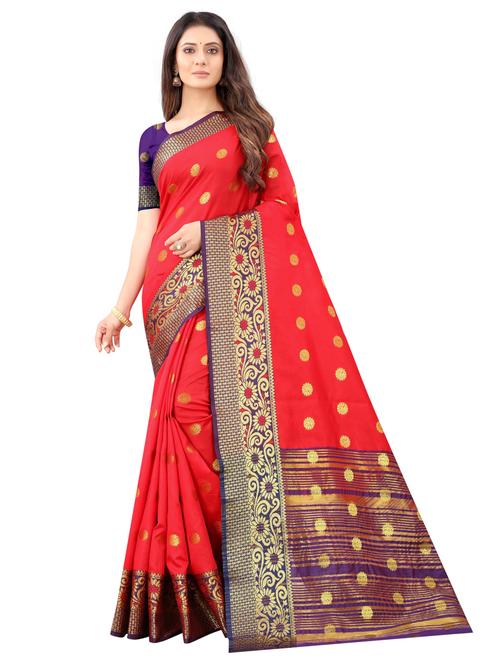 red art silk banarasi saree - 19875368 - Very Small Image - 1