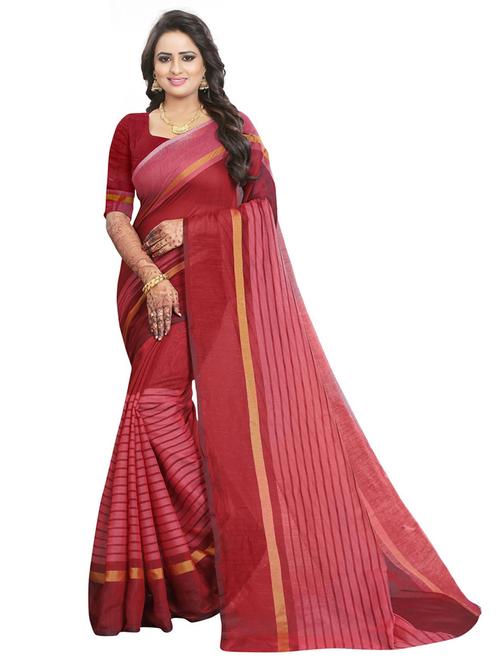 red cotton chanderi saree - 19875467 - Very Small Image - 1