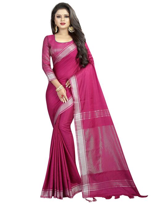 purple cotton blend mysore saree with blouse - 19875548 - Very Small Image - 1