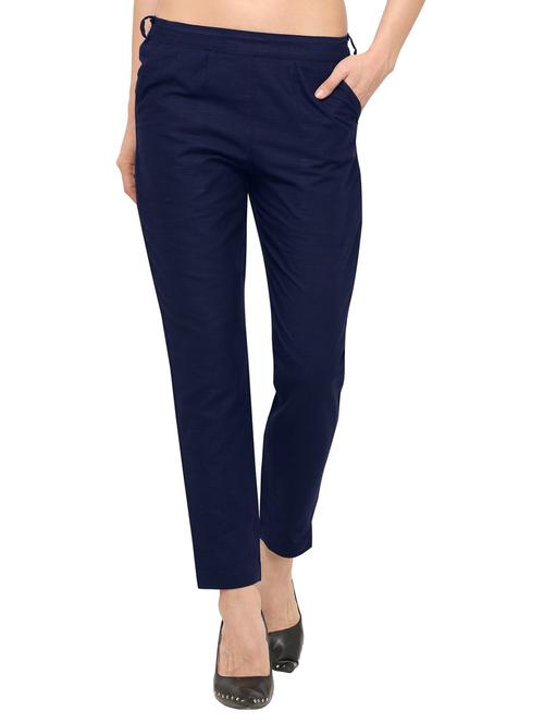 mid rise solid cigarette pants trousers - 19875597 - Very Small Image - 1