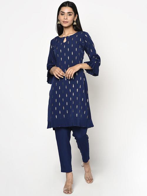 self design kurta pant set - 19876081 - Very Small Image - 1