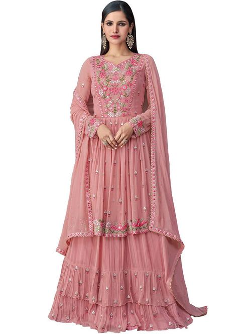 self design semi stitched sharara suits - 19876409 - Very Small Image - 1