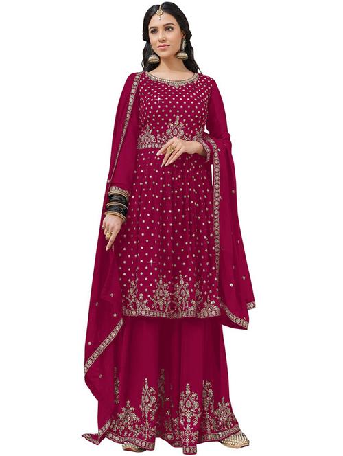 self design semi-stitched sharara suits - 19876411 - Very Small Image - 1