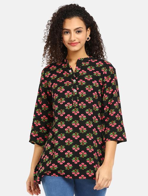 printed rayon straight kurti - 19876606 - Very Small Image - 1