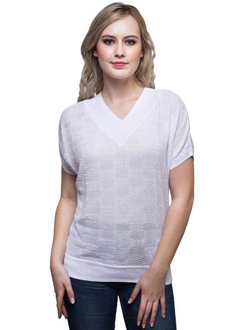 v neck solid top - 19877197 - Very Small Image - 1