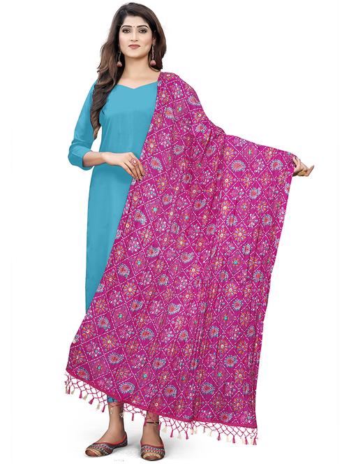 pink georgette dupatta - 19877580 - Very Small Image - 1