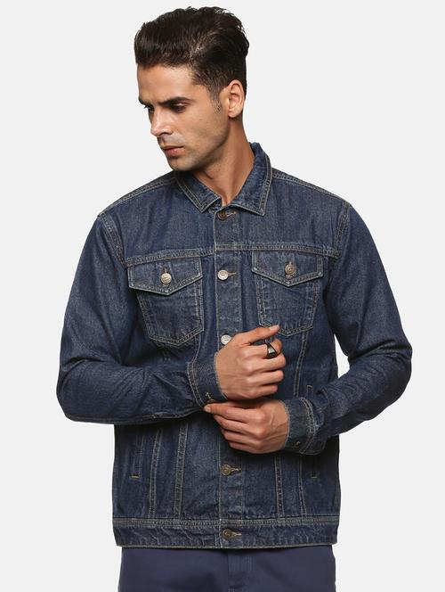 men solid denim jacket - 19878546 - Very Small Image - 1
