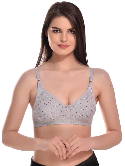 grey cotton blend tshirt bra - 19878575 - Very Small Image - 1