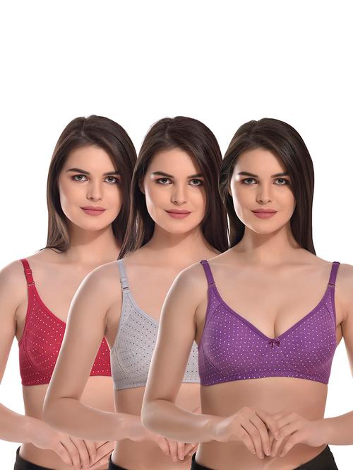 multi colored cotton blend tshirt bra - 19878583 - Very Small Image - 1