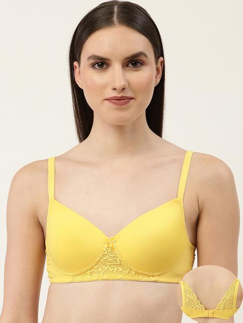 yellow cotton blend tshirt bra - 19879020 - Very Small Image - 1