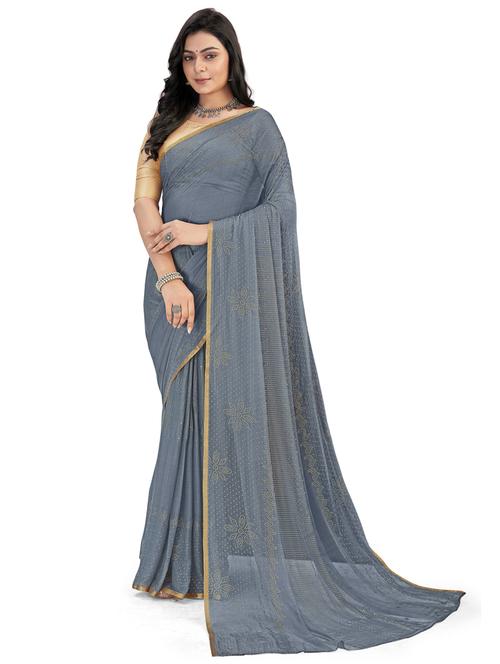 embellished bordered saree - 19879134 - Very Small Image - 1
