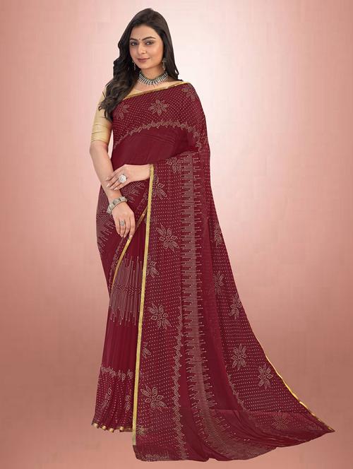 printed saree with blouse piece - 19879166 - Very Small Image - 1