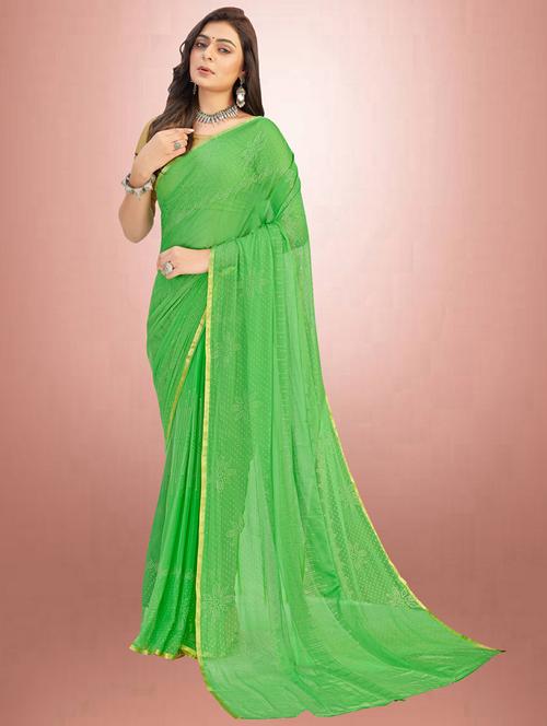 light green jacquard printed saree - 19879207 - Very Small Image - 1
