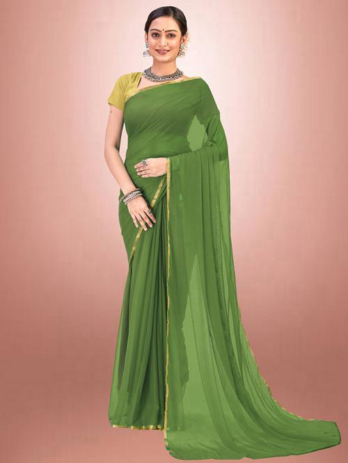 light green jacquard plain saree - 19879304 - Very Small Image - 1
