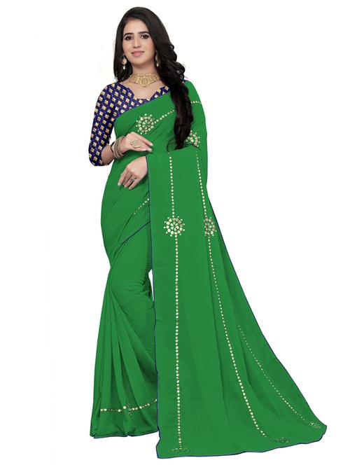 self design georgette saree - 19879488 - Very Small Image - 1