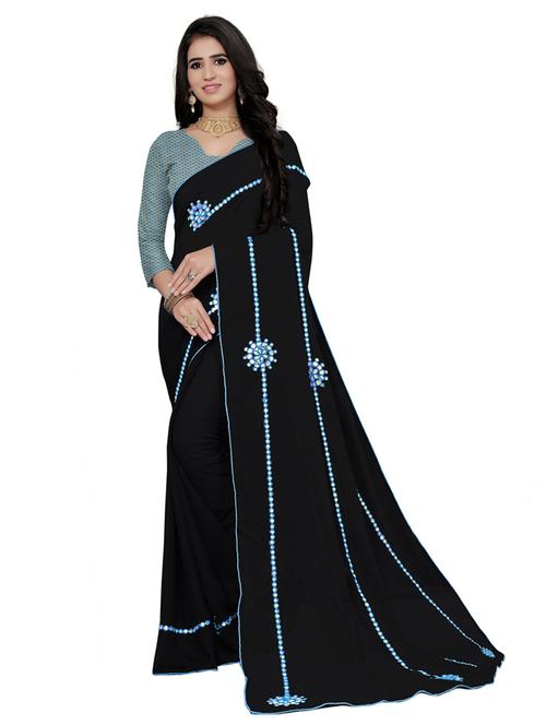 self design georgette saree - 19879493 - Very Small Image - 1
