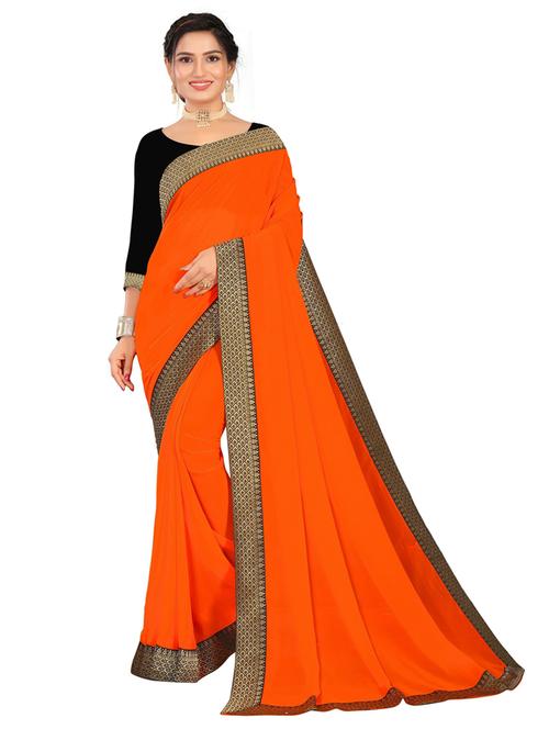 self design plain georgette saree - 19879505 - Very Small Image - 1