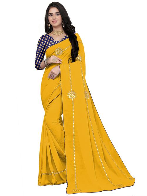 self design georgette saree - 19879742 - Very Small Image - 1