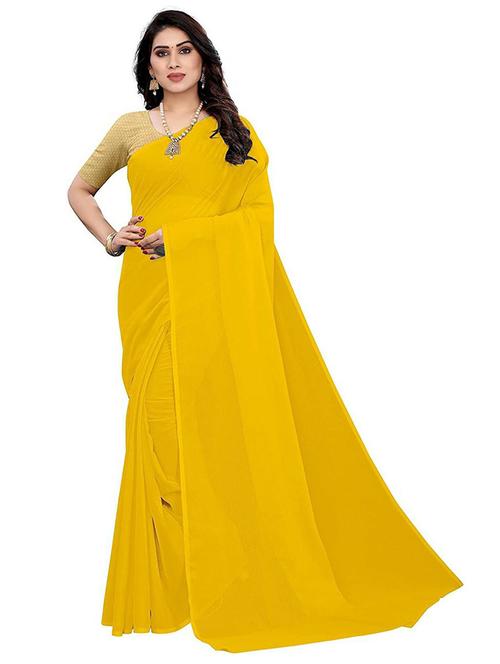 solid plain chiffon saree - 19879785 - Very Small Image - 1