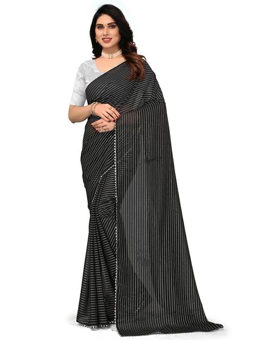 stripes printed saree - 19879988 - Very Small Image - 1