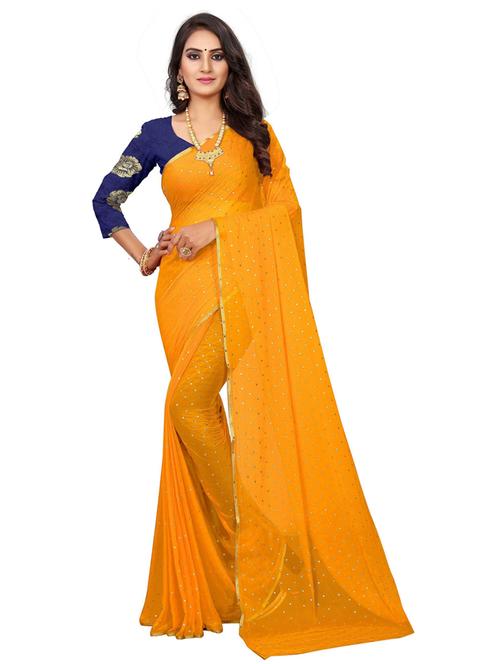 foil printed saree with blouse - 19880332 - Very Small Image - 1