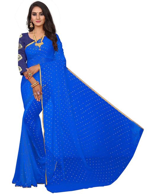 foil printed saree with blouse - 19880340 - Very Small Image - 1