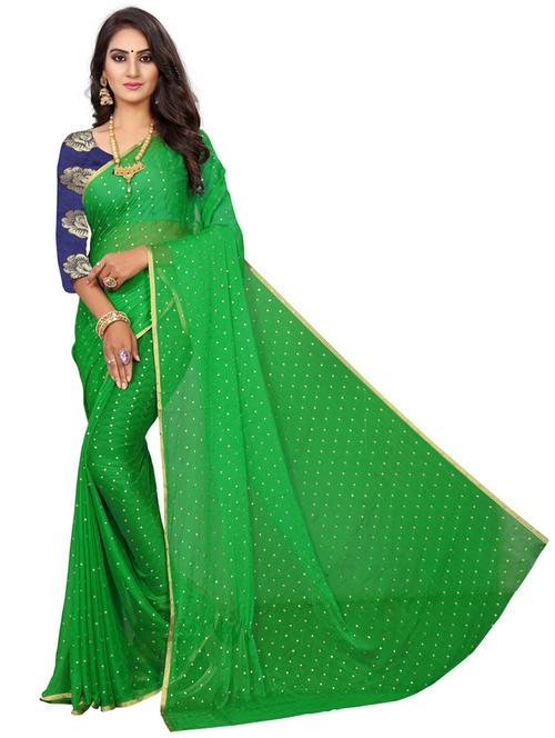 foil printed saree with blouse - 19880351 - Very Small Image - 1