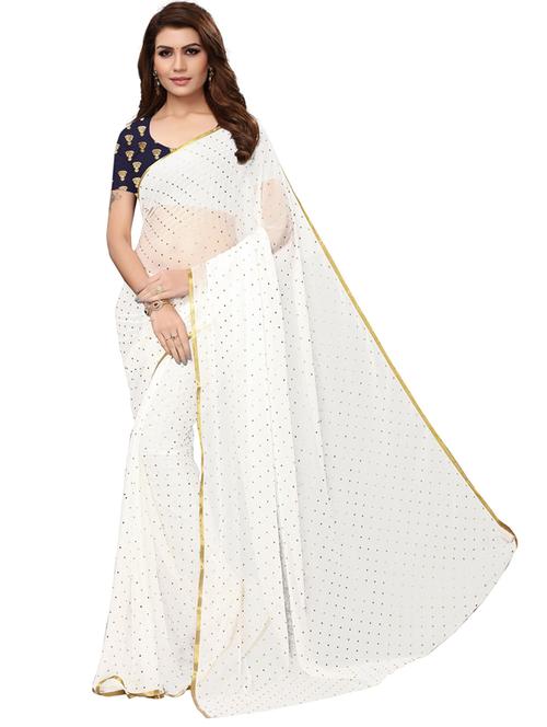 foil printed saree with blouse - 19880370 - Very Small Image - 1