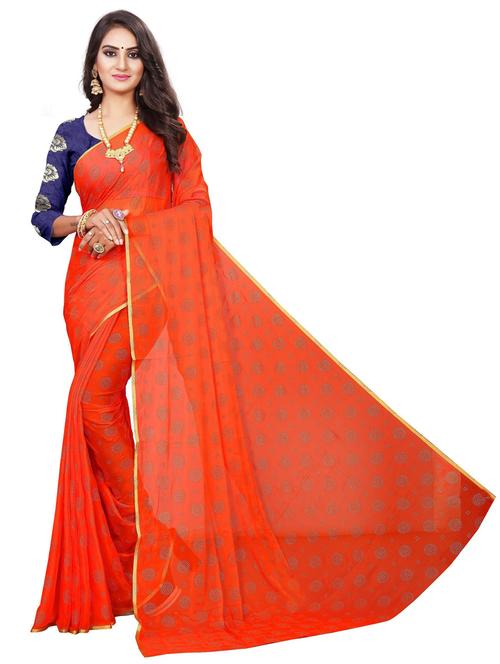 printed saree with blouse - 19880371 - Very Small Image - 1