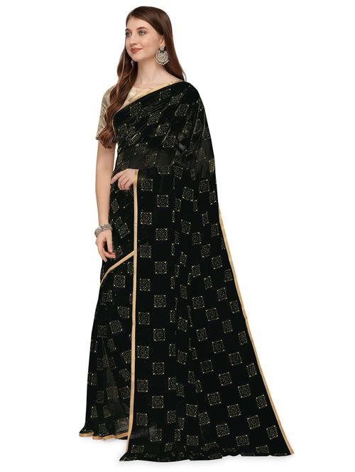 foil printed saree with blouse - 19880375 - Very Small Image - 1